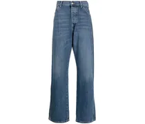 Wide-Leg-Jeans mit Einsätzen - Blau