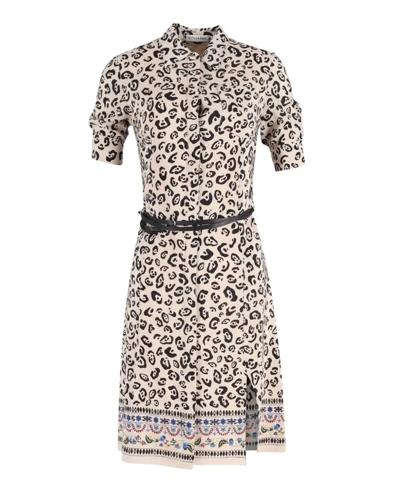 Altuzarra animal-print belted shirt dress - Nude Nude