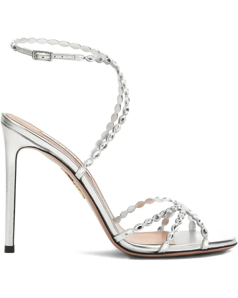 Aquazzura Love Struck Sandalen mit Kristallen 85mm - SILVER|SILVER Silver