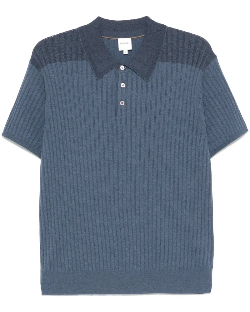 Paul Smith Poloshirt aus geripptem Strick - Blau Blau