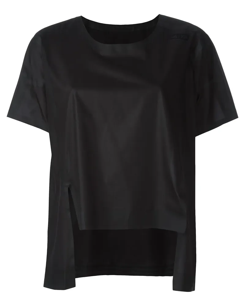 Y-3 Asymmetrisches Oberteil - Schwarz Schwarz