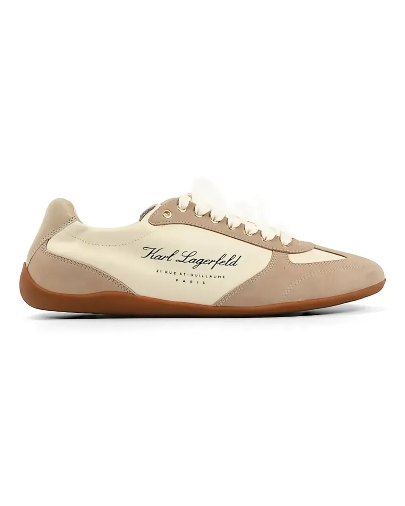 Karl Lagerfeld Altia lace-up leather sneakers - Nude Nude