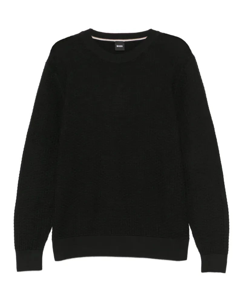 HUGO BOSS textured sweater - Schwarz Schwarz