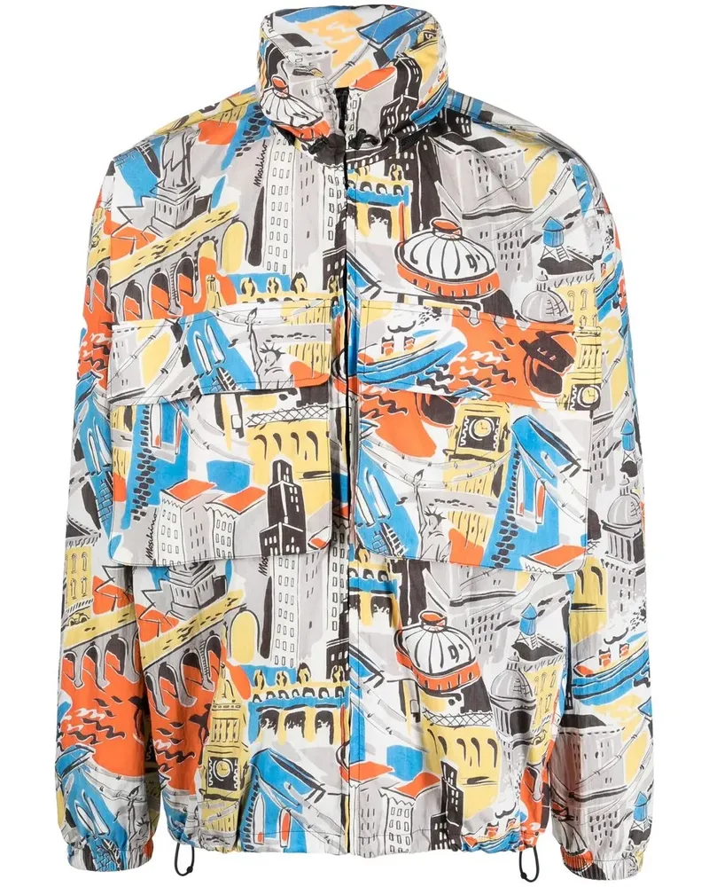 Moschino Kapuzenjacke mit grafischem Print - Grau Grau