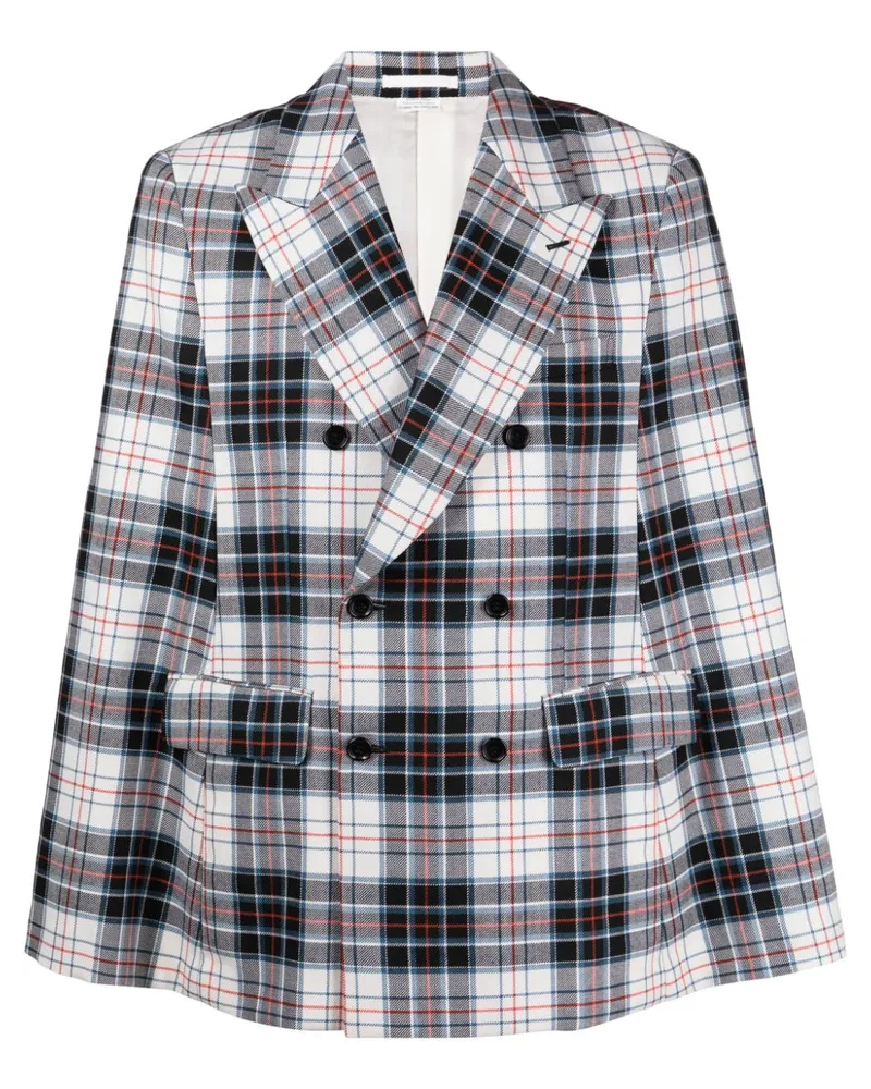 Comme des Garçons Sakko mit Karomuster - Schwarz Schwarz