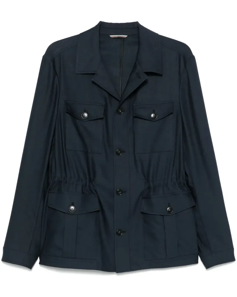 Canali Jacke mit Knopfleiste - Blau Blau