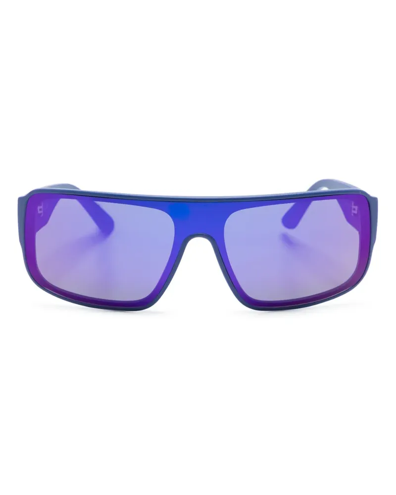 Karl Lagerfeld Eckige Sonnenbrille mit Logo-Schild - Blau Blau