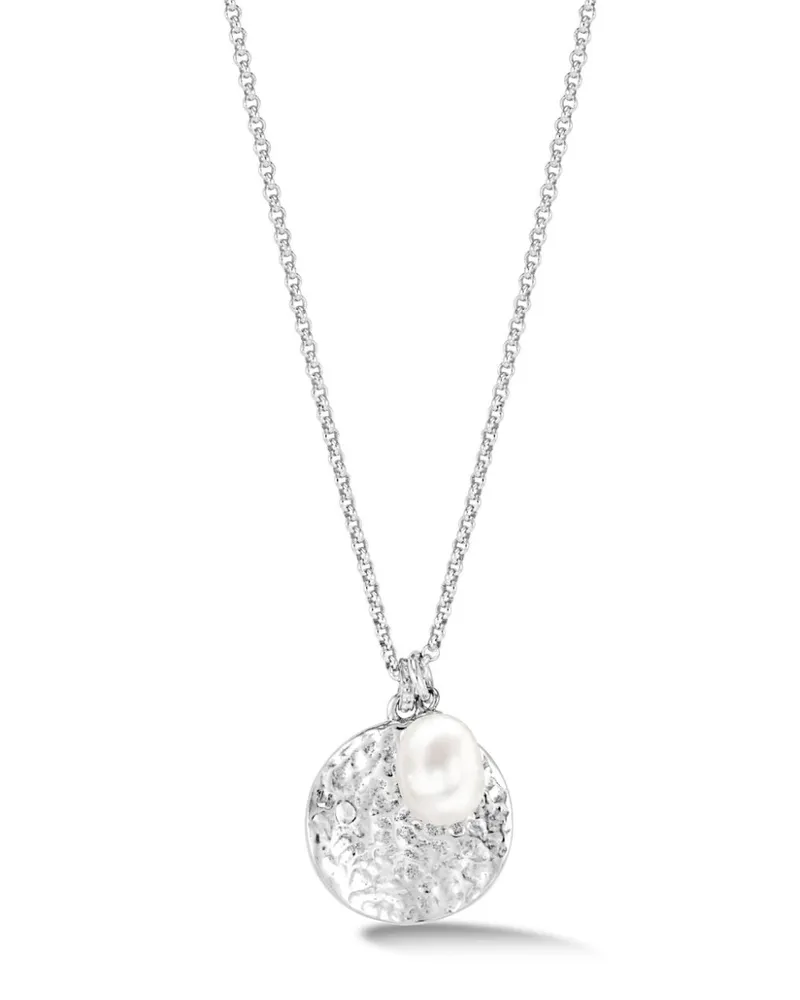 Dower & Hall Hammered Disc Halskette Silber