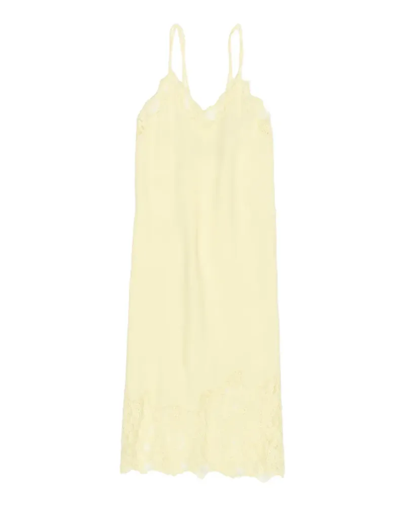BIMBA Y LOLA Ausgeblichenes Leinenkleid mit V-Ausschnitt - Gelb Gelb