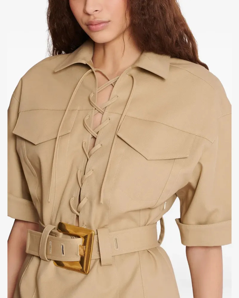 Balmain Minikleid mit Schnürung - Nude Nude