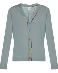 Paul Smith Cardigan mit Kontrastborte Blau