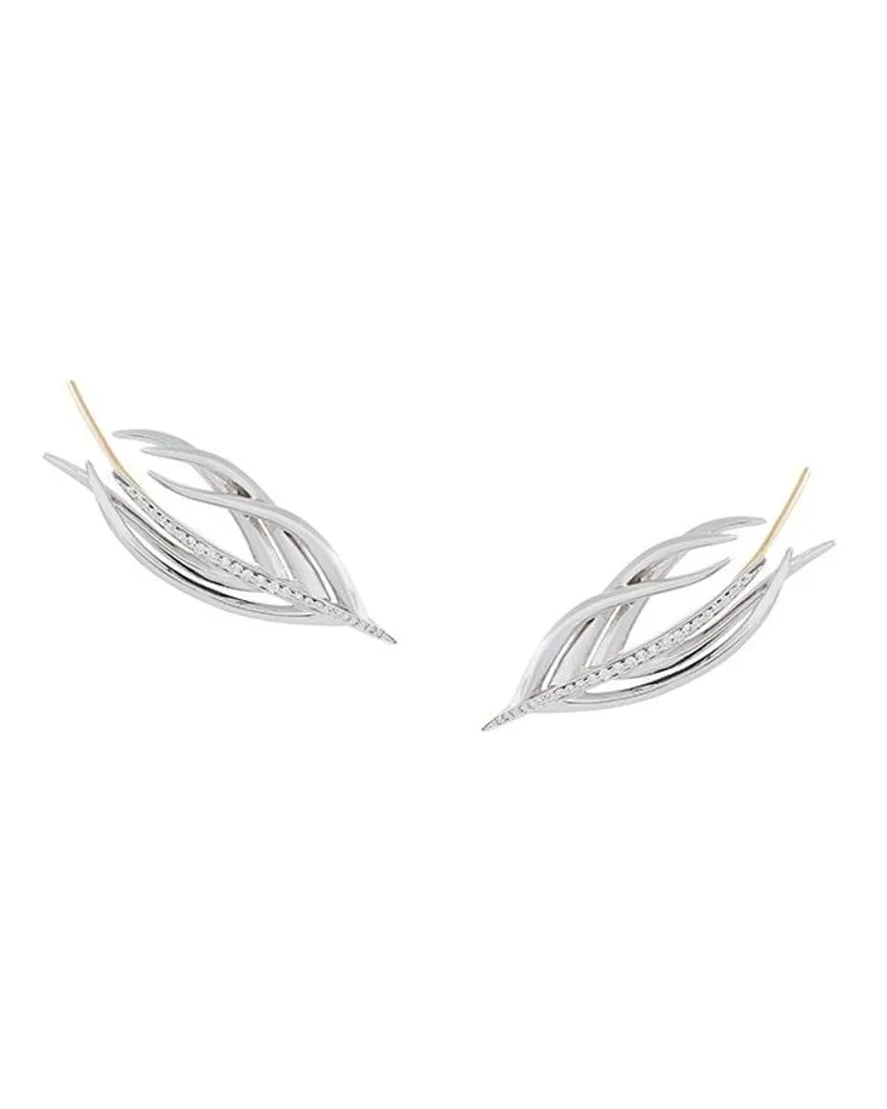 Shaun Leane White Feather' Ohrringe mit Diamanten Metallic