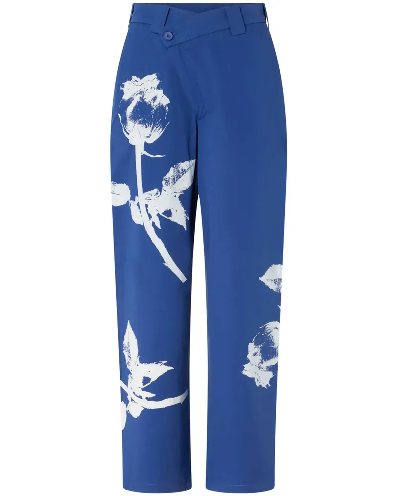 Pinko Hose mit Blumen-Print - Blau Blau