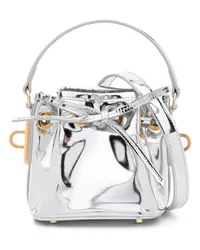 Alexandre Vauthier Mini Umhängetasche aus Lackleder Silber