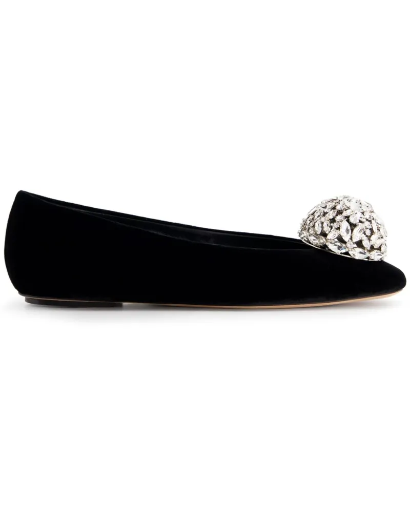 Giambattista Valli Ballerinas mit Kristallen - Schwarz Schwarz