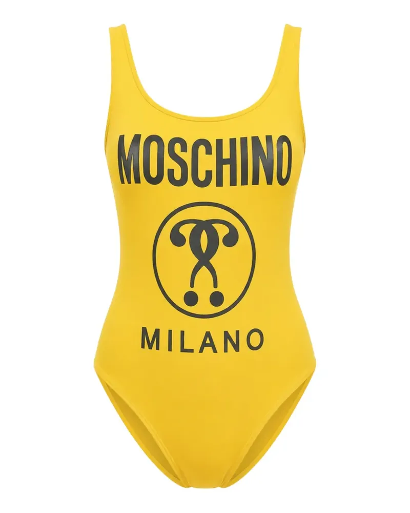 Moschino Badeanzug mit Logo-Print - Gelb Gelb