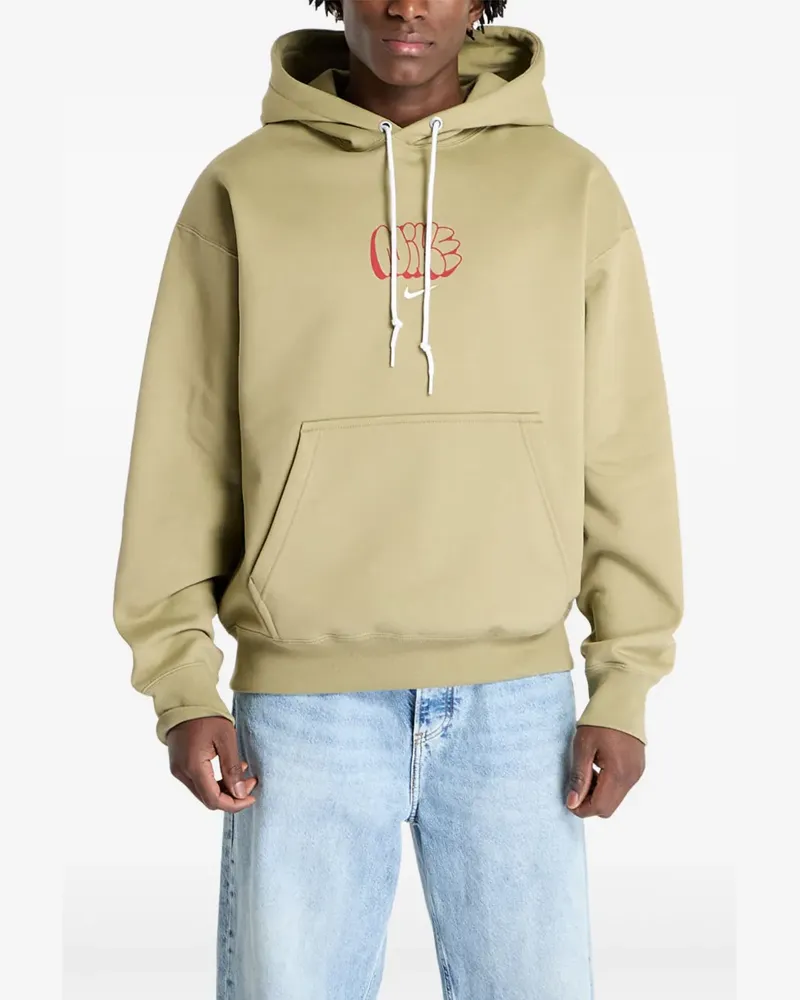 Nike Solo Fleece-Hoodie mit Swoosh-Logo - Grün Grün