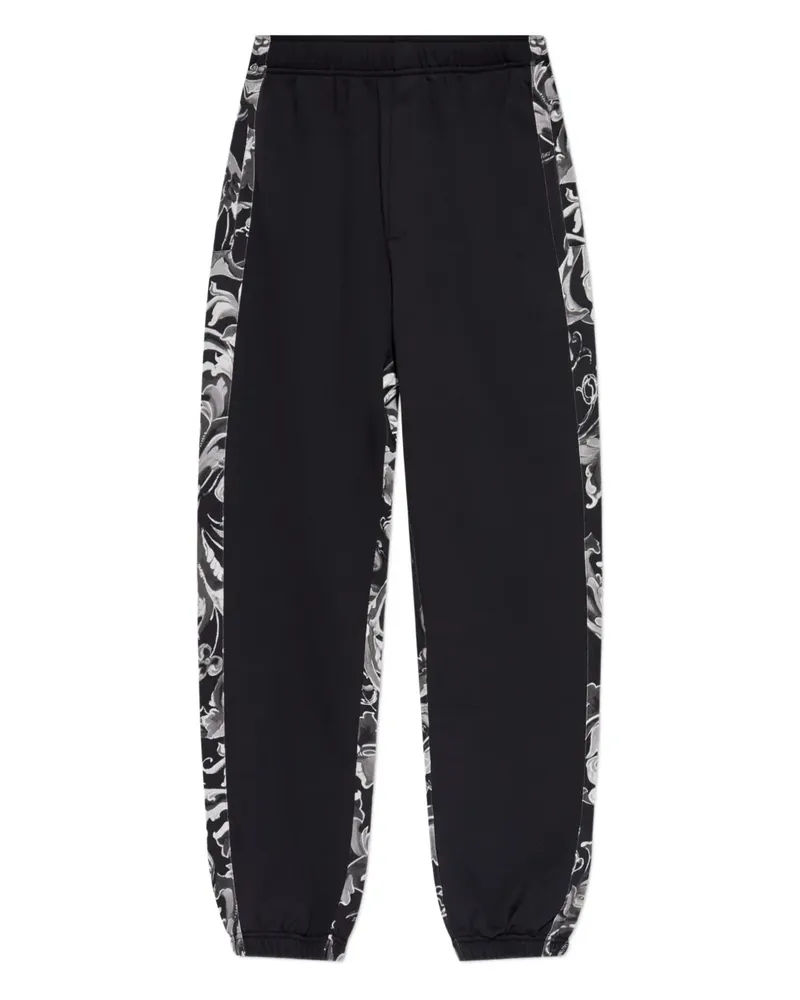 Versace Jeans Hose mit Blumeneinsätzen - Schwarz Schwarz