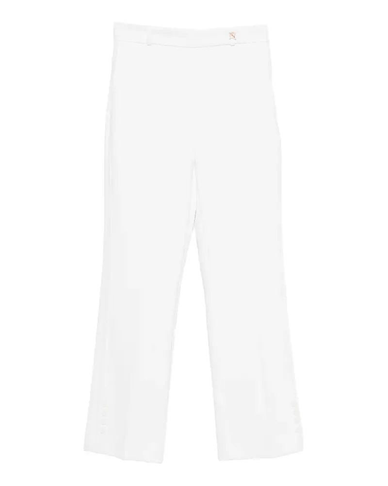 Elisabetta Franchi Cropped-Hose mit Logo-Schild - Weiß Weiß