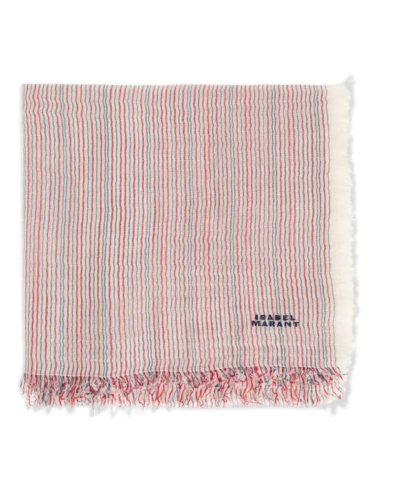 Isabel Marant Gestreifter Zenila Schal mit Fransen - Nude Nude