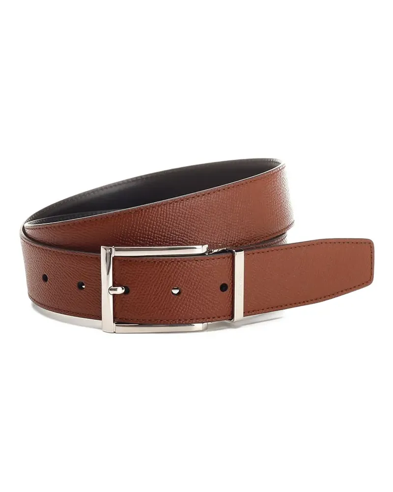Ferragamo reversible grained-leather belt - Braun Braun