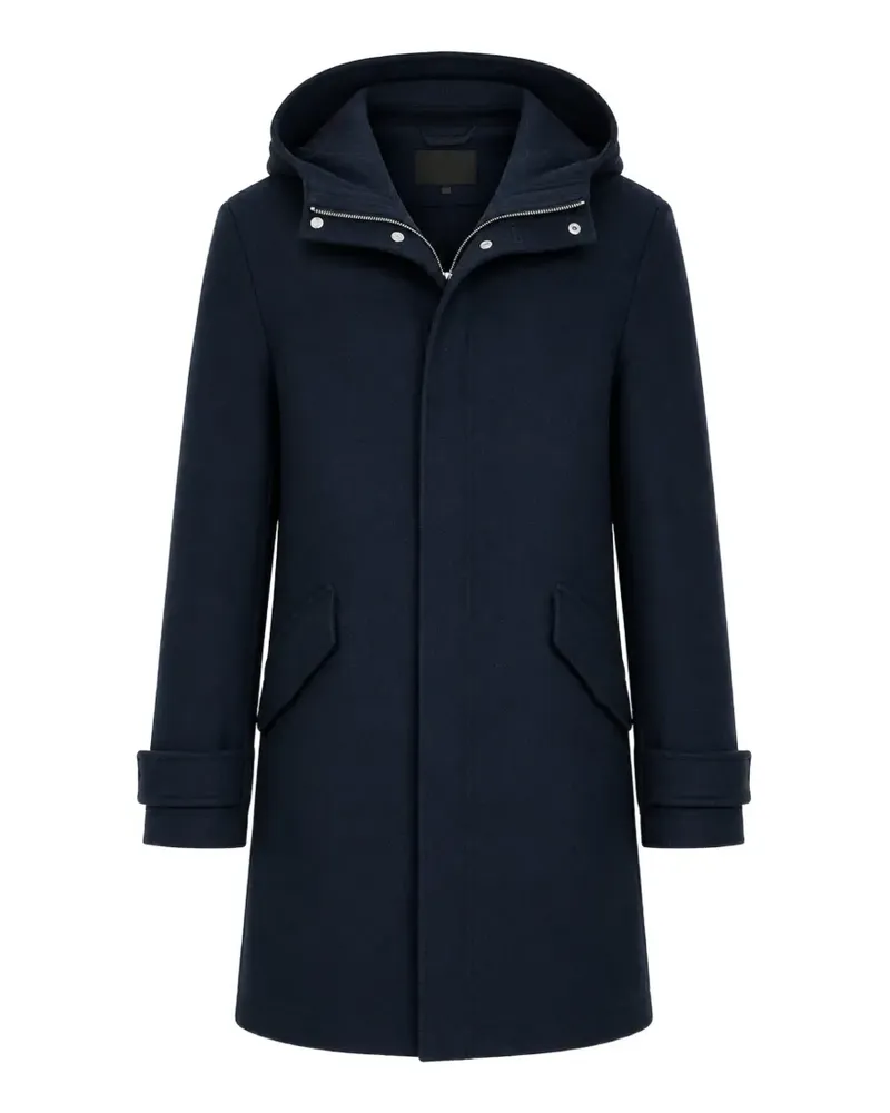 Yves Salomon double-sided hooded coat - Blau Blau