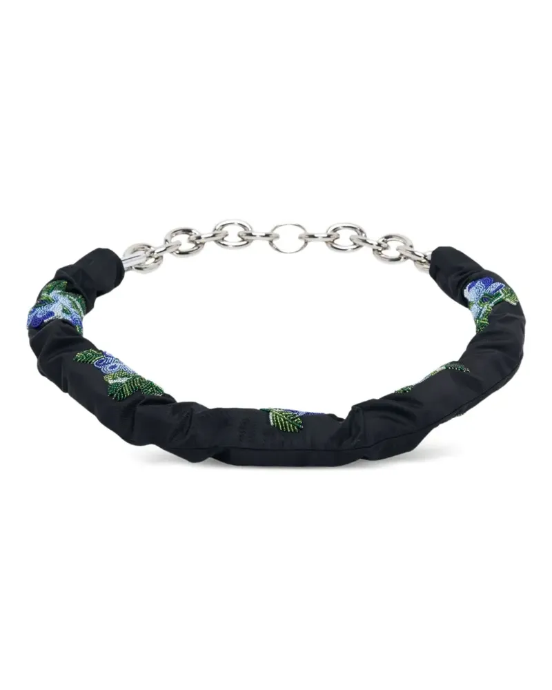 Simone Rocha Kettengürtel mit Blumenstickerei - Schwarz Schwarz