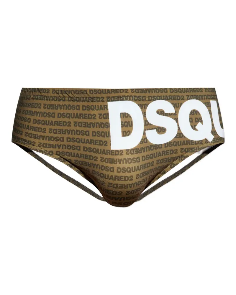 Dsquared2 Badehose mit Logo-Print - Grün Grün