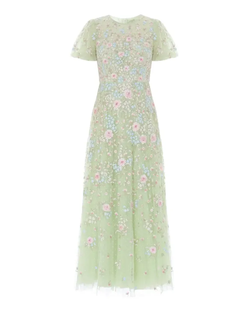 Needle & Thread Peony Bouquet round-neck maxi dress - Grün Grün
