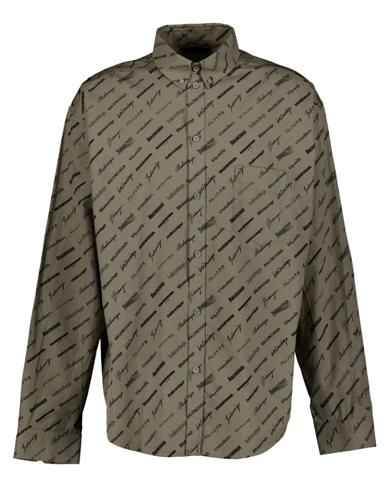 Balenciaga Hemd mit Logo-Print - Nude Nude