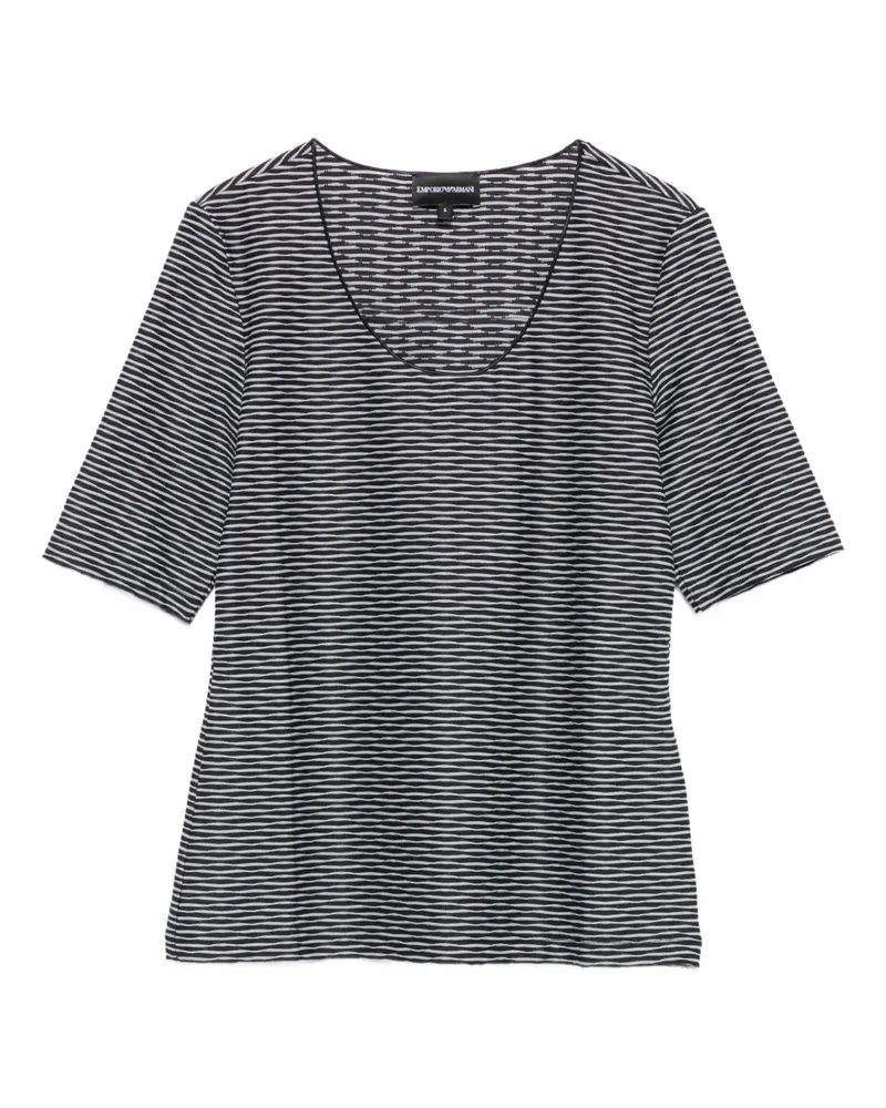 Emporio Armani Gestreiftes T-Shirt - Grau Grau