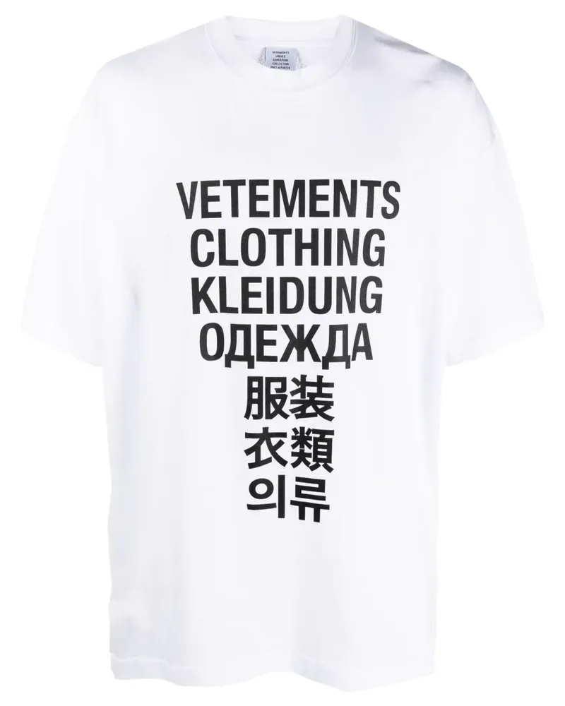 VETEMENTS T-Shirt mit Logo-Print - Weiß Weiß