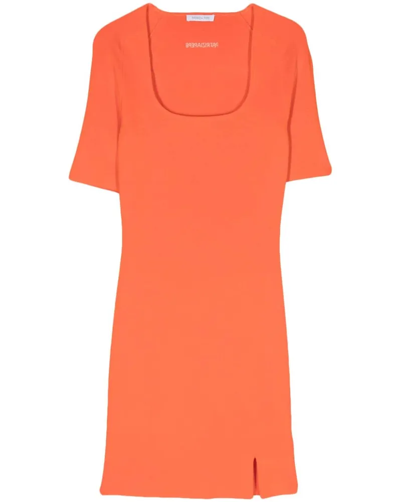 Patrizia Pepe Kleid mit Jacquard-Logo Orange