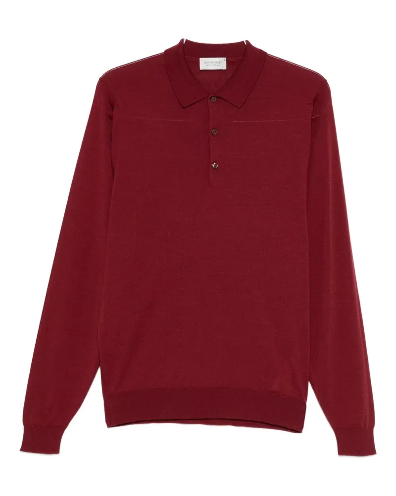 John Smedley buttoned polo shirt - Rot Rot