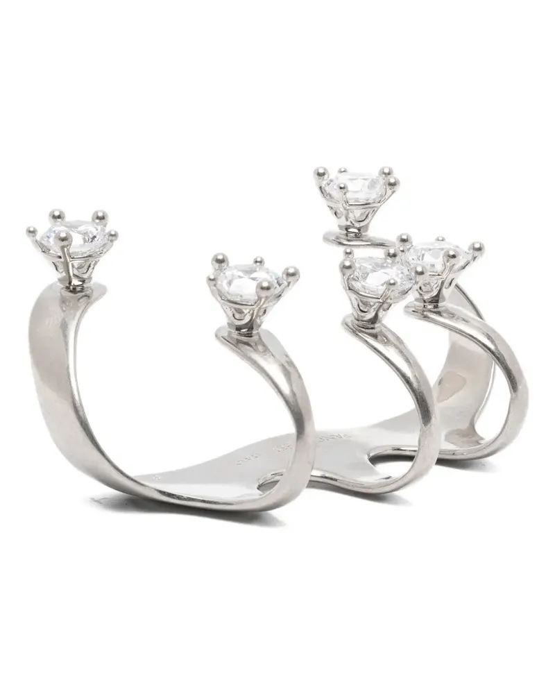 PANCONESI Diamanti Armour hand bracelet - Silber Silber