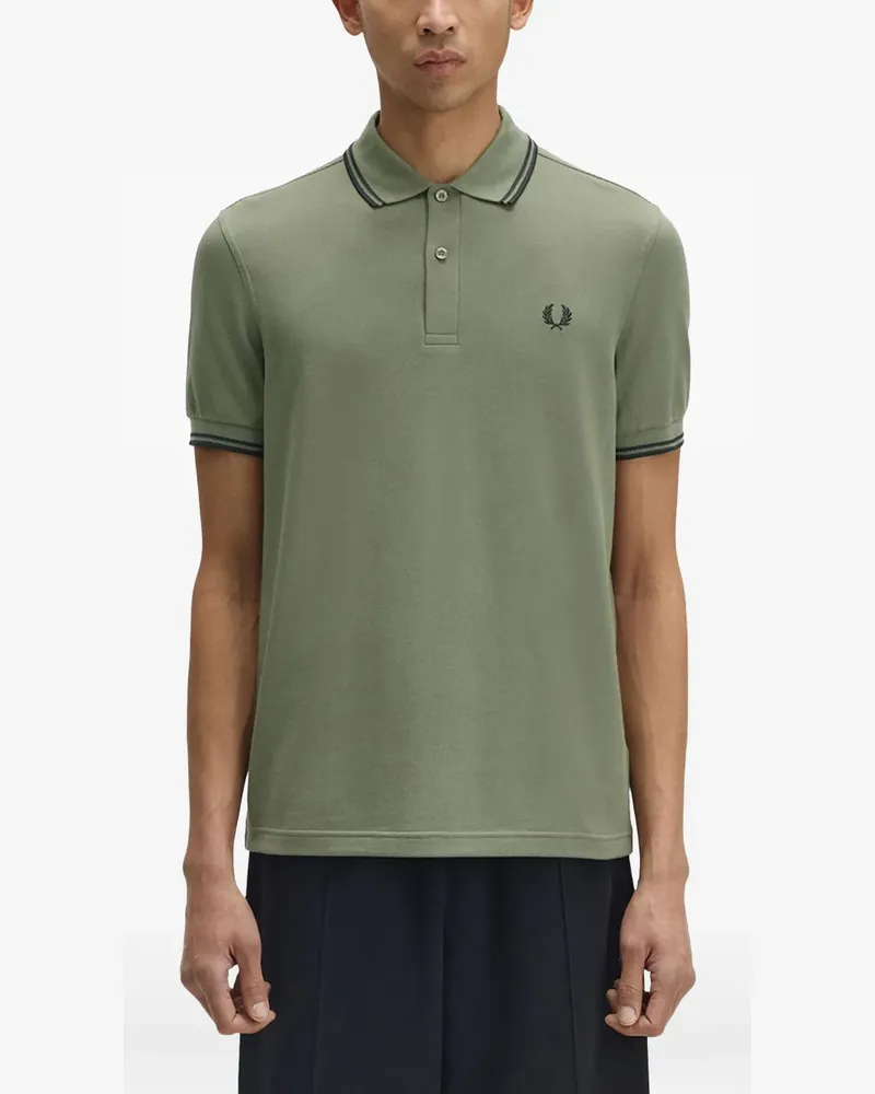 Fred Perry M3600 Poloshirt mit abgebrochenem Saum - Grün Grün