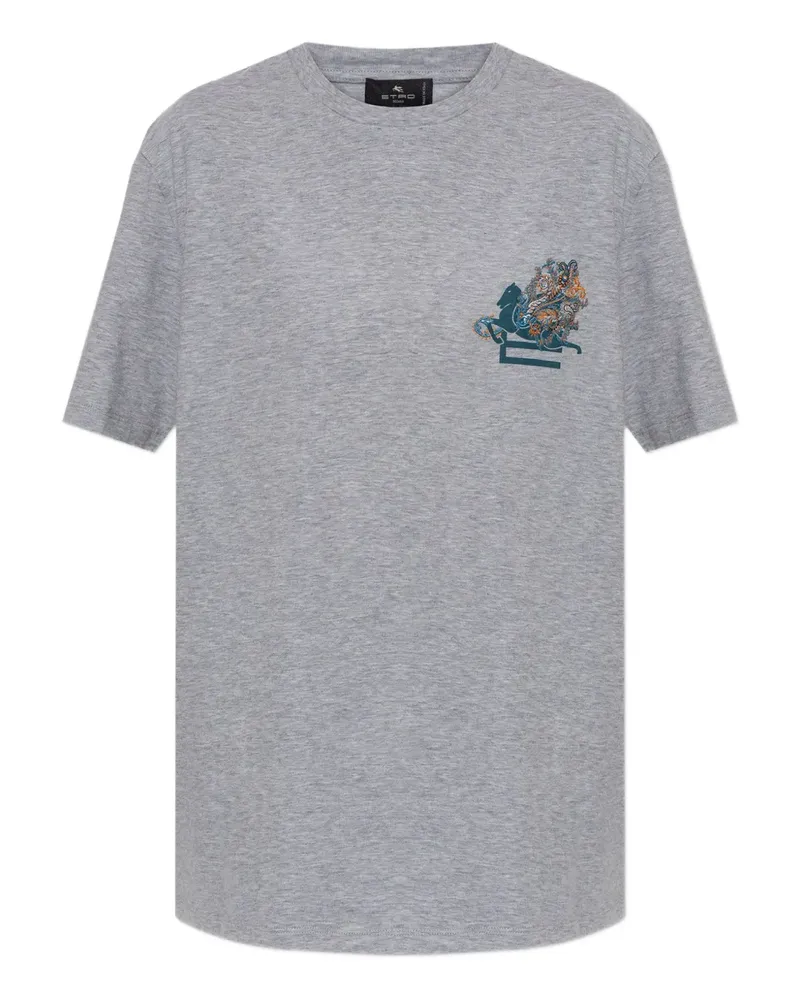 Etro horse-print T-shirt - Grau Grau