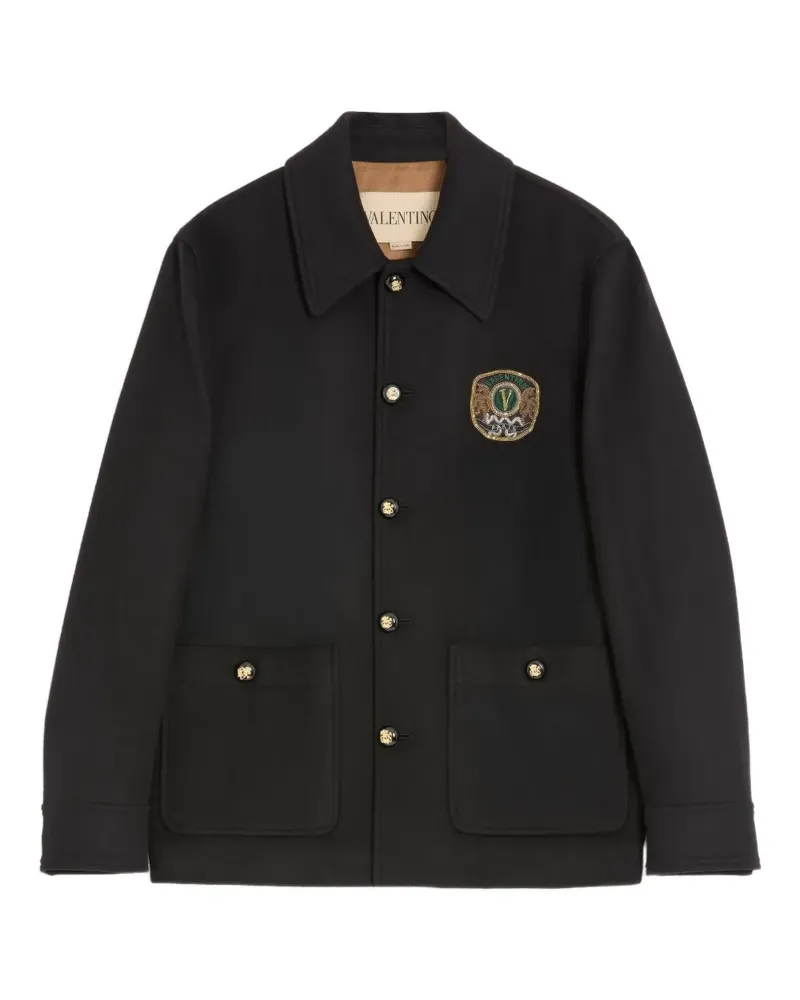 Valentino Garavani Hemdjacke mit aufgestickter Tasche - Schwarz Schwarz