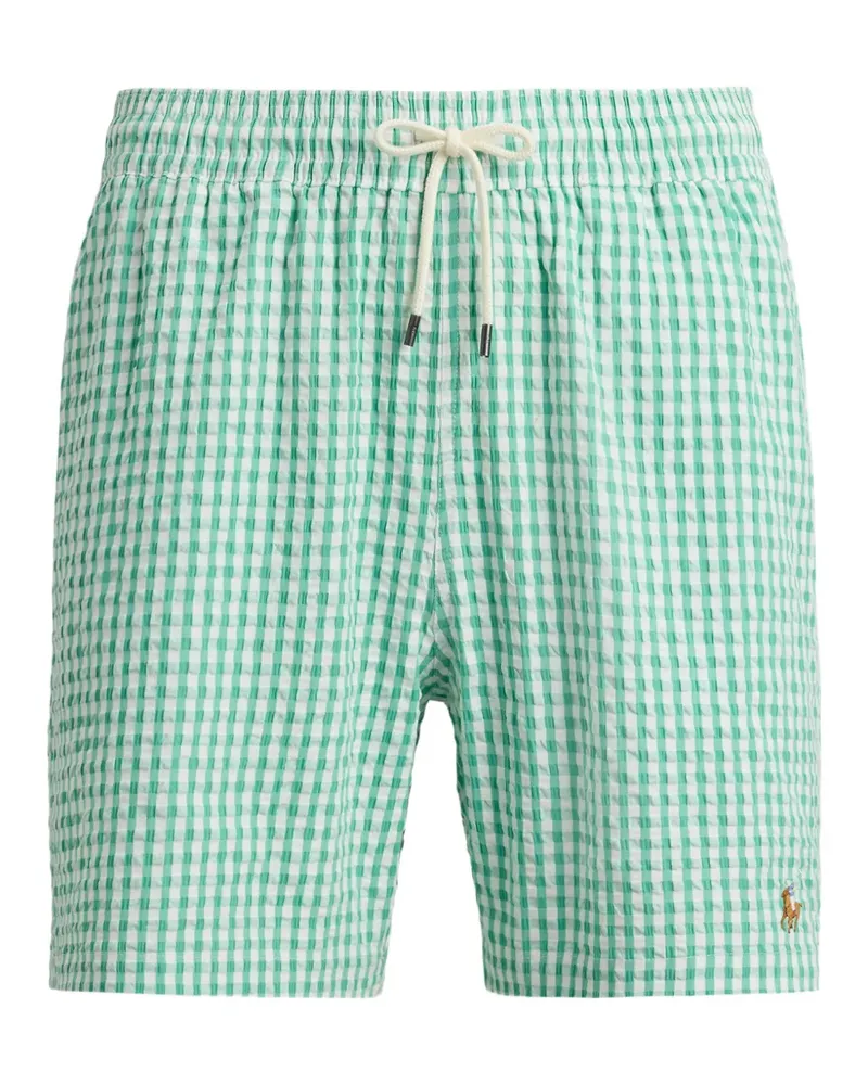 Ralph Lauren Vichy-Karo-Badeshorts mit Kordelzug - Grün Grün