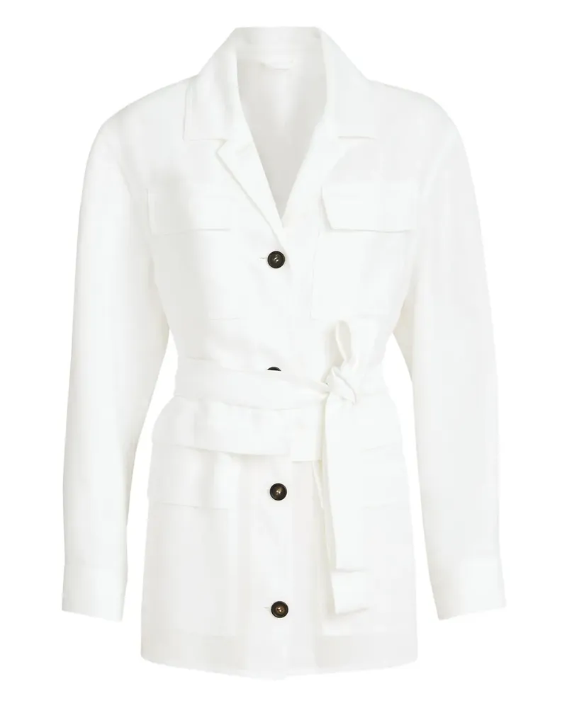 Brunello Cucinelli Jacke mit Gürtel - Weiß Weiß