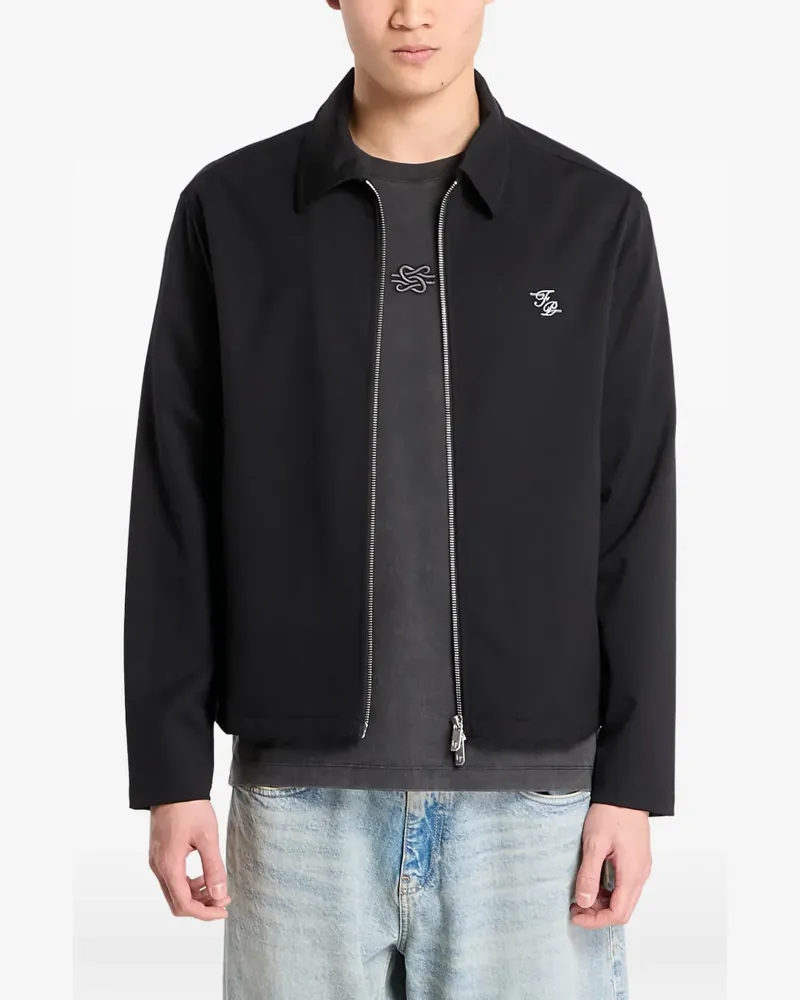 Filling Pieces twill embroidered coach jacket - Schwarz Schwarz