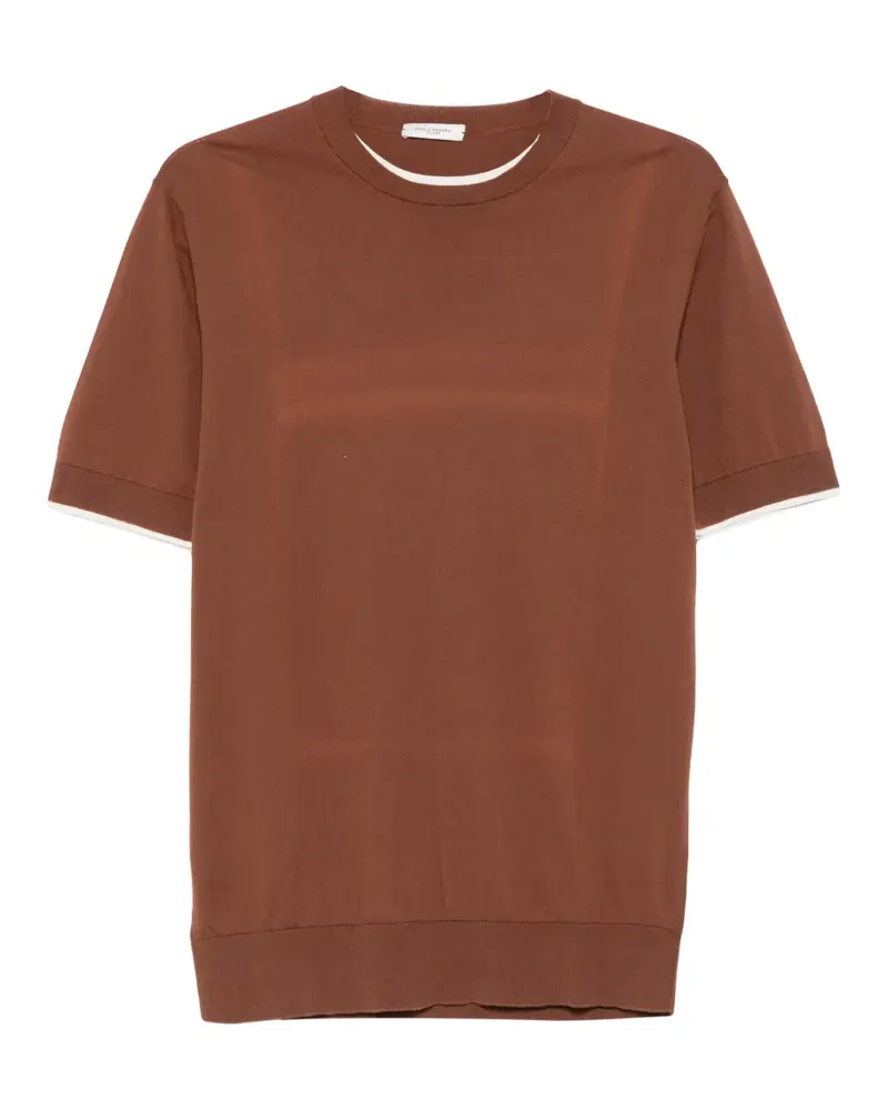 Paolo Pecora Milano T-Shirt im Lagen-Look - Braun Braun
