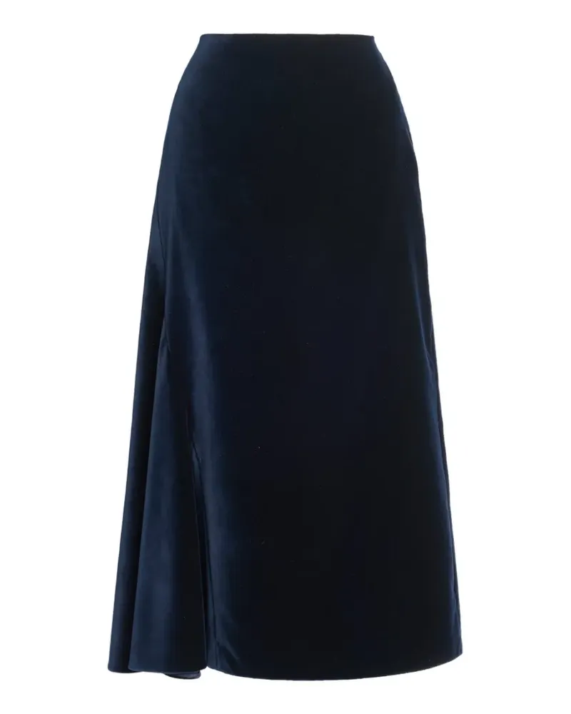 Erdem velvet draped midi skirt - Blau Blau