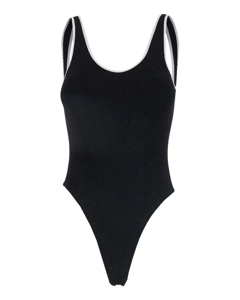 Hunza G Faye contrast-trim swimsuit - Schwarz Schwarz