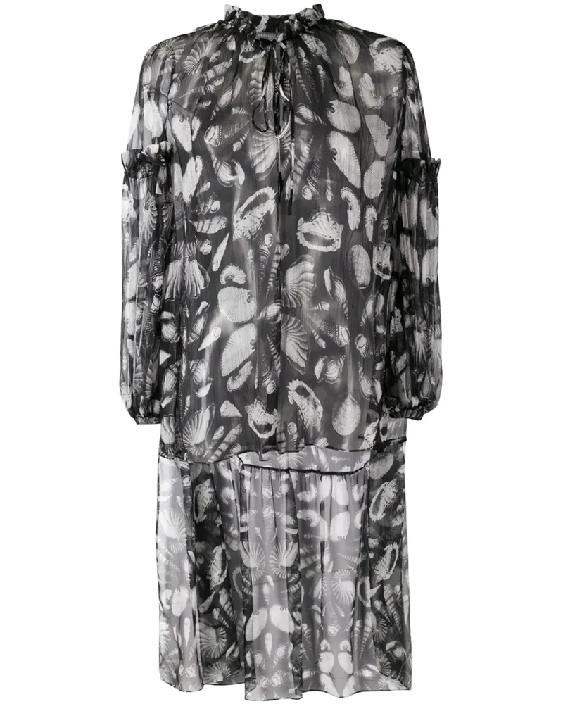 Alexander McQueen Bluse mit Muschel-Print - Schwarz Schwarz