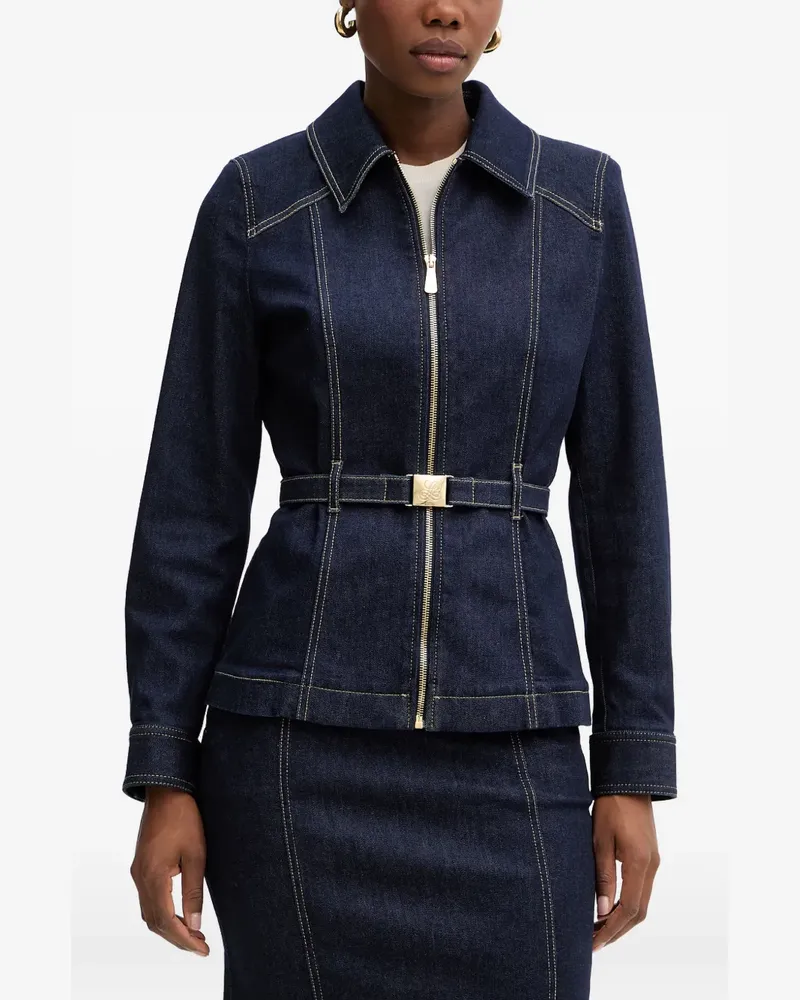 Luisa Spagnoli belted denim jacket - Blau Blau
