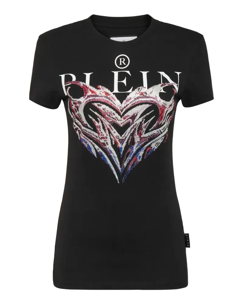 Philipp Plein T-Shirt mit Kristallen - Schwarz Schwarz