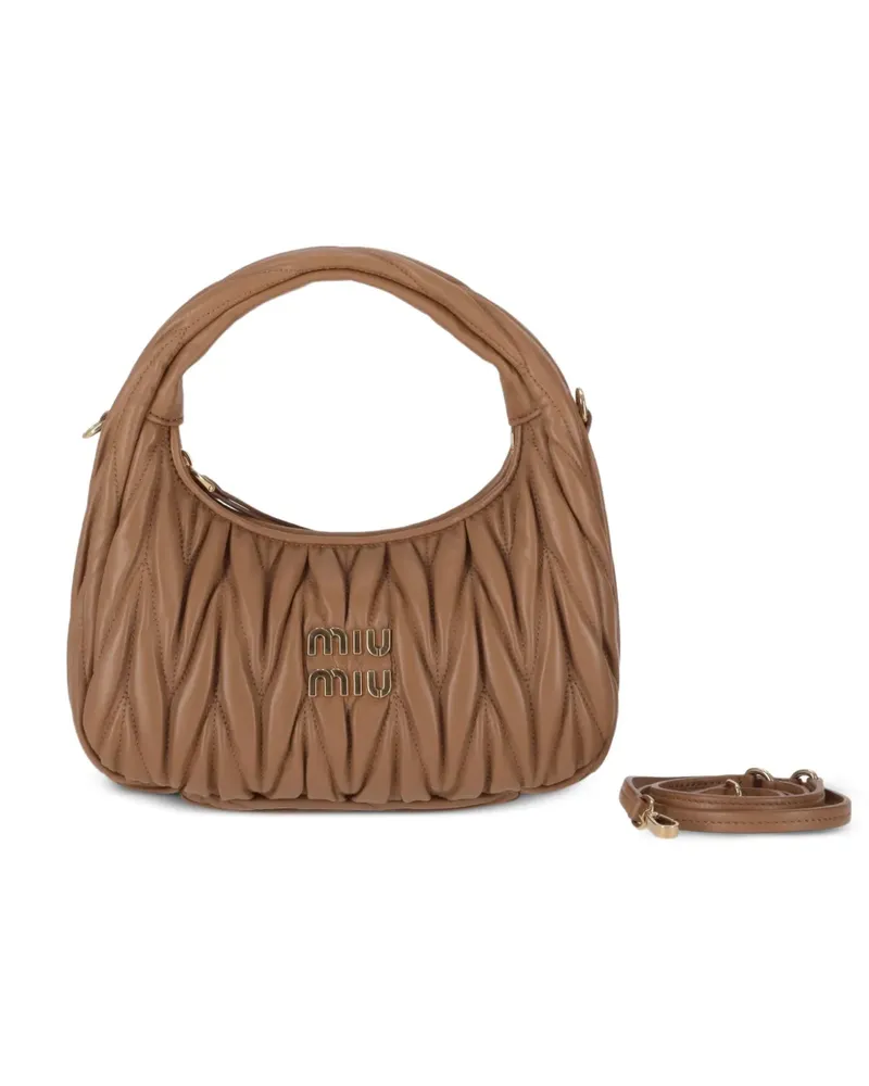 Miu Miu Kleiner Wander Matelassé-Tote Bag - Braun Braun