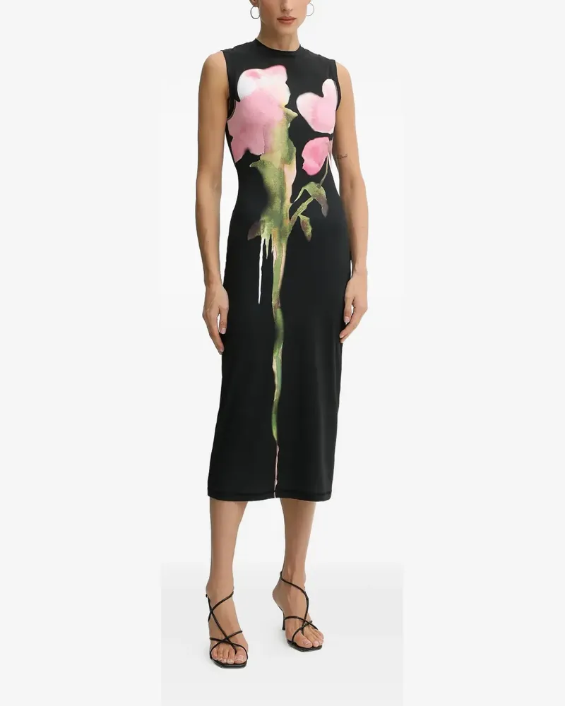 Stine Goya floral-print sleeveless midi dress - Schwarz Schwarz