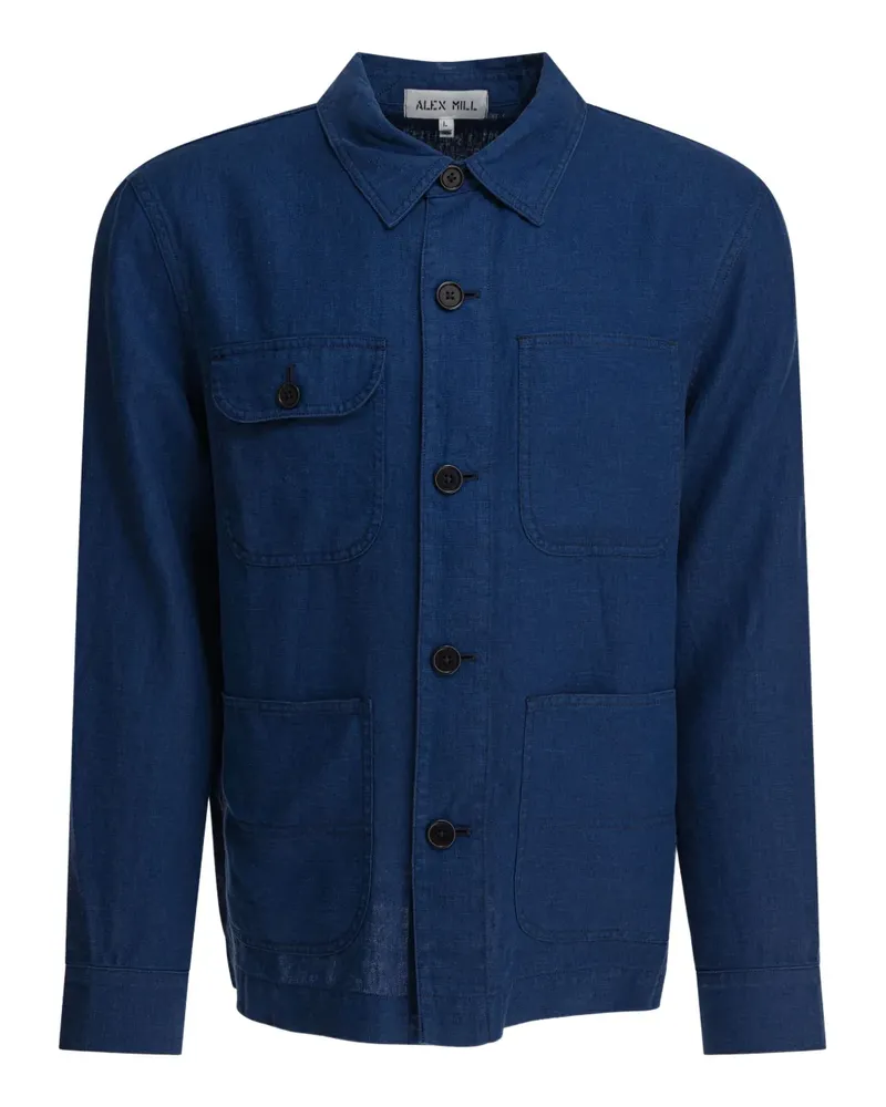 Alex Mill Hemdjacke mit doppelter Tasche - Blau Blau